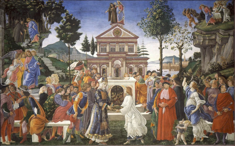 La Tentation du Christ par Sandro Boticelli - fresque chapelle sixtine