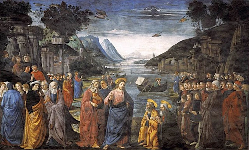 La Vocation des premiers apôtres Pierre et André par Domenico et Davide Ghirlandaio - fresque chapelle sixtine